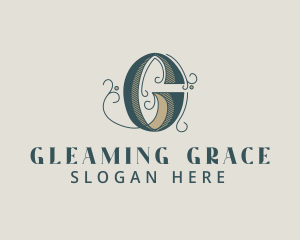 Traditional Stylish Flourish Letter G logo design