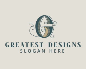 Traditional Stylish Flourish Letter G logo design