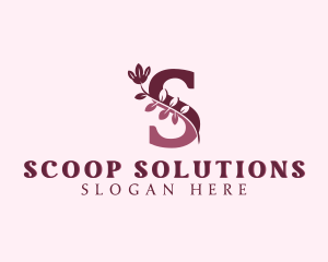 Natural Floral Letter S logo design