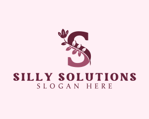 Natural Floral Letter S logo design