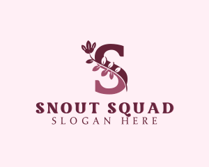 Natural Floral Letter S logo design