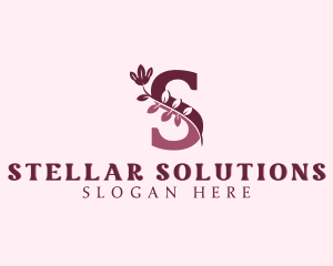 Natural Floral Letter S logo design