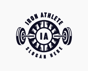 Bodybuilding Barbell Gym logo design