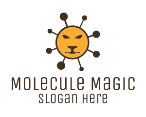 Molecule Lion Sun logo design