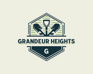 Shovel Gardener Landscaping logo design