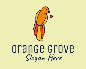 Orange Parrot Bird  logo design