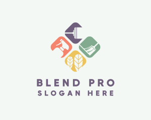 Broom Mop Spray Cleaner logo design