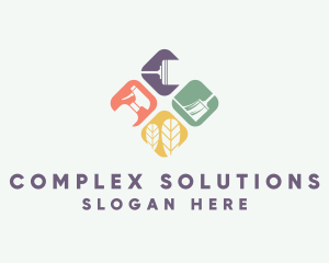 Broom Mop Spray Cleaner logo design