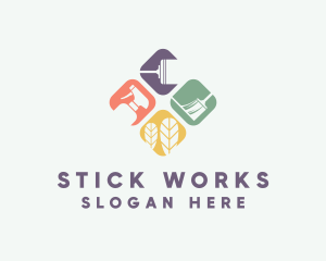 Broom Mop Spray Cleaner logo design