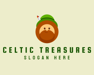 Irish Leprechaun Head logo design