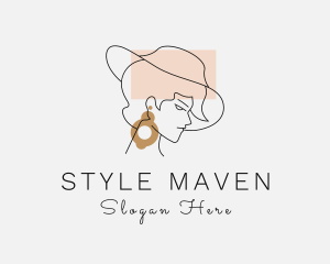 Woman Hat Jewelry logo design