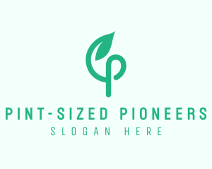 Green Vine Letter P  logo design