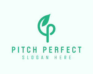 Green Vine Letter P  logo design