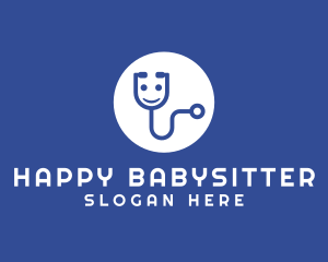 Happy Medical Stethoscope logo design