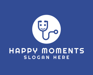 Happy Medical Stethoscope logo design