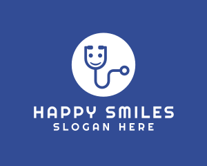 Happy Medical Stethoscope logo design