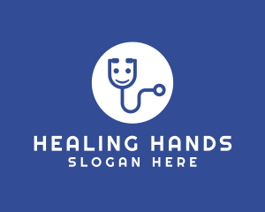 Happy Medical Stethoscope logo design