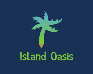 Tropical Tree Pen  logo design