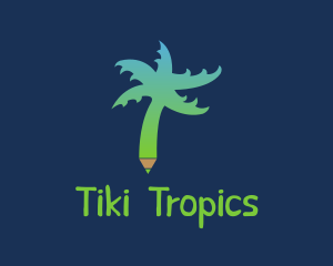 Tropical Tree Pen  logo design