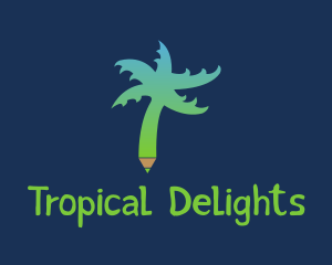 Tropical Tree Pen  logo design