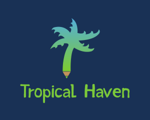 Tropical Tree Pen  logo design