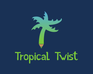 Tropical Tree Pen  logo design