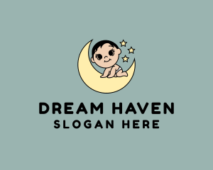 Cute Nighttime Baby logo design