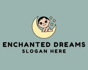 Cute Nighttime Baby logo design