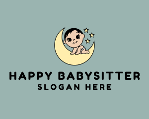 Cute Nighttime Baby logo design