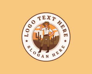 Woman Rodeo Cowgirl logo