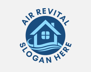 Air Cooling House Wave logo design