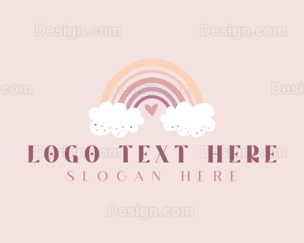 Cute Rainbow Cloud Logo