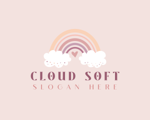 Cute Rainbow Cloud logo design