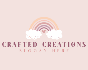 Cute Rainbow Cloud logo design