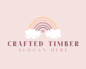 Cute Rainbow Cloud logo design