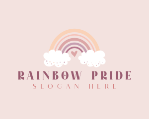 Cute Rainbow Cloud logo design