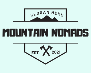 Mountain Axe Shield logo design