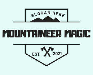 Mountain Axe Shield logo design