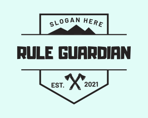 Mountain Axe Shield logo design