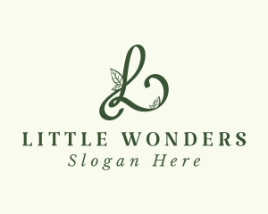 Organic Leaves Letter L logo design