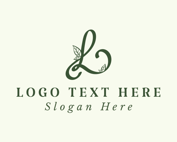 Organic Leaves Letter L logo