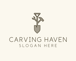 Garden Shovel Tools logo design