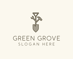 Garden Shovel Tools logo design