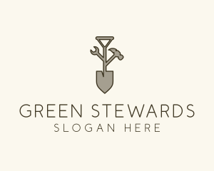 Garden Shovel Tools logo design