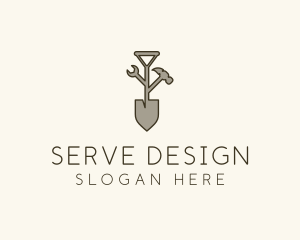 Garden Shovel Tools logo design