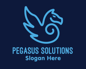 Blue Pegasus Horse logo