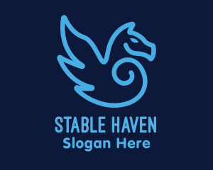Blue Pegasus Horse logo