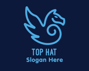 Blue Pegasus Horse logo design