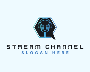 Microphone Streaming Headphones  logo design