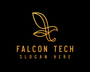 Golden Flying Falcon logo design